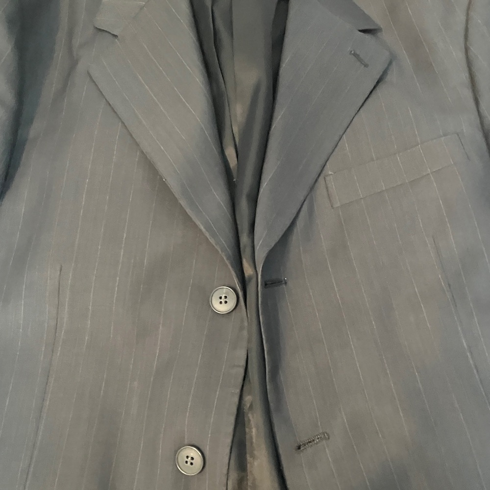 Classic Charcoal Pinstrip  Suit Jacket